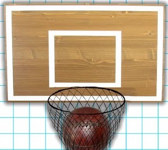 Picture of the first hoop used in the NBA