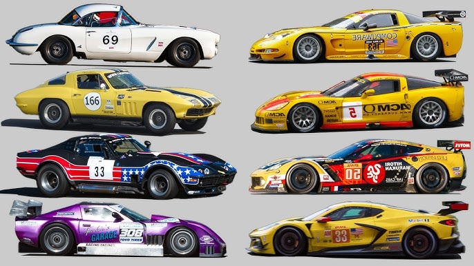 Corvette Race Car Generations 1-8