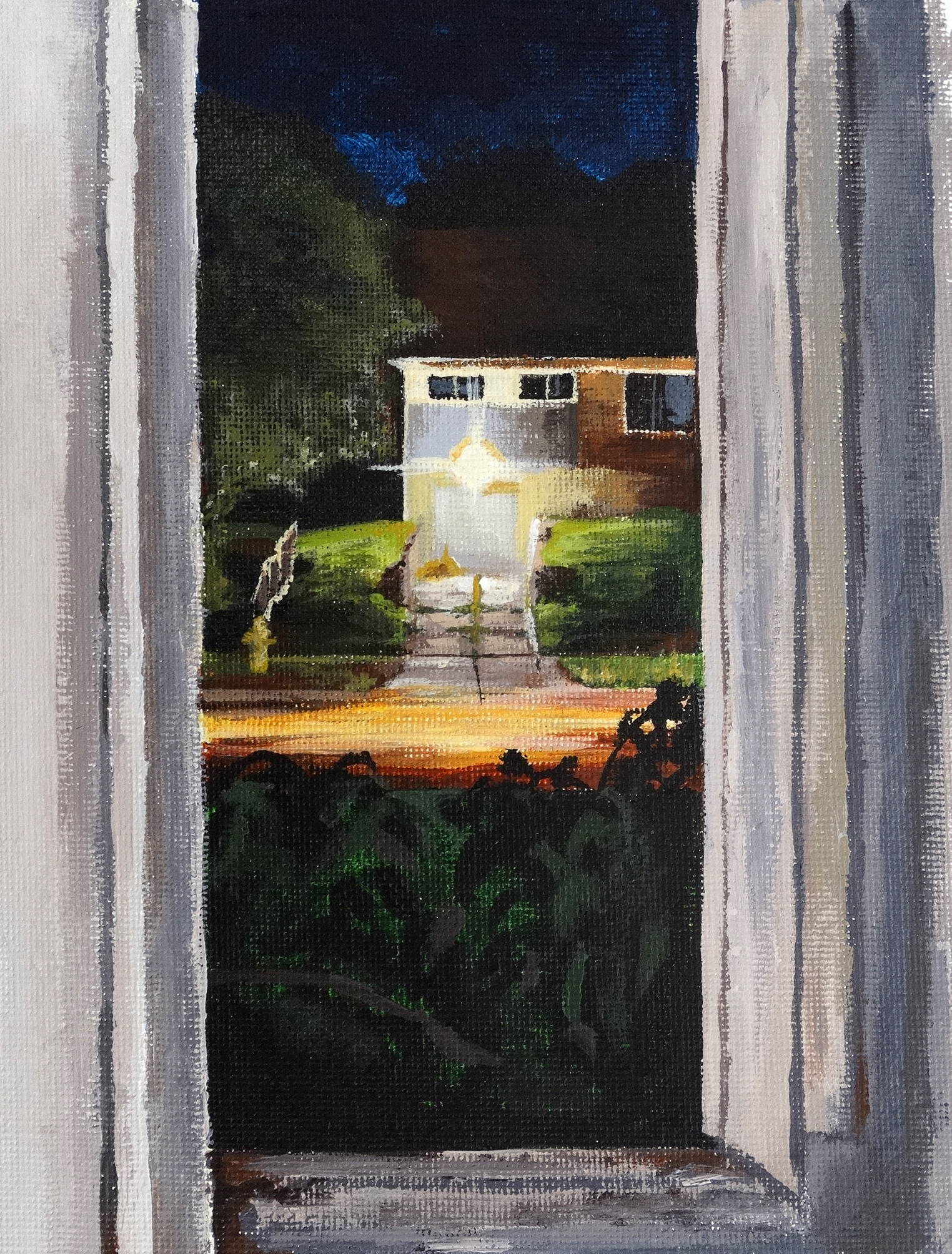 Small painting of a night view