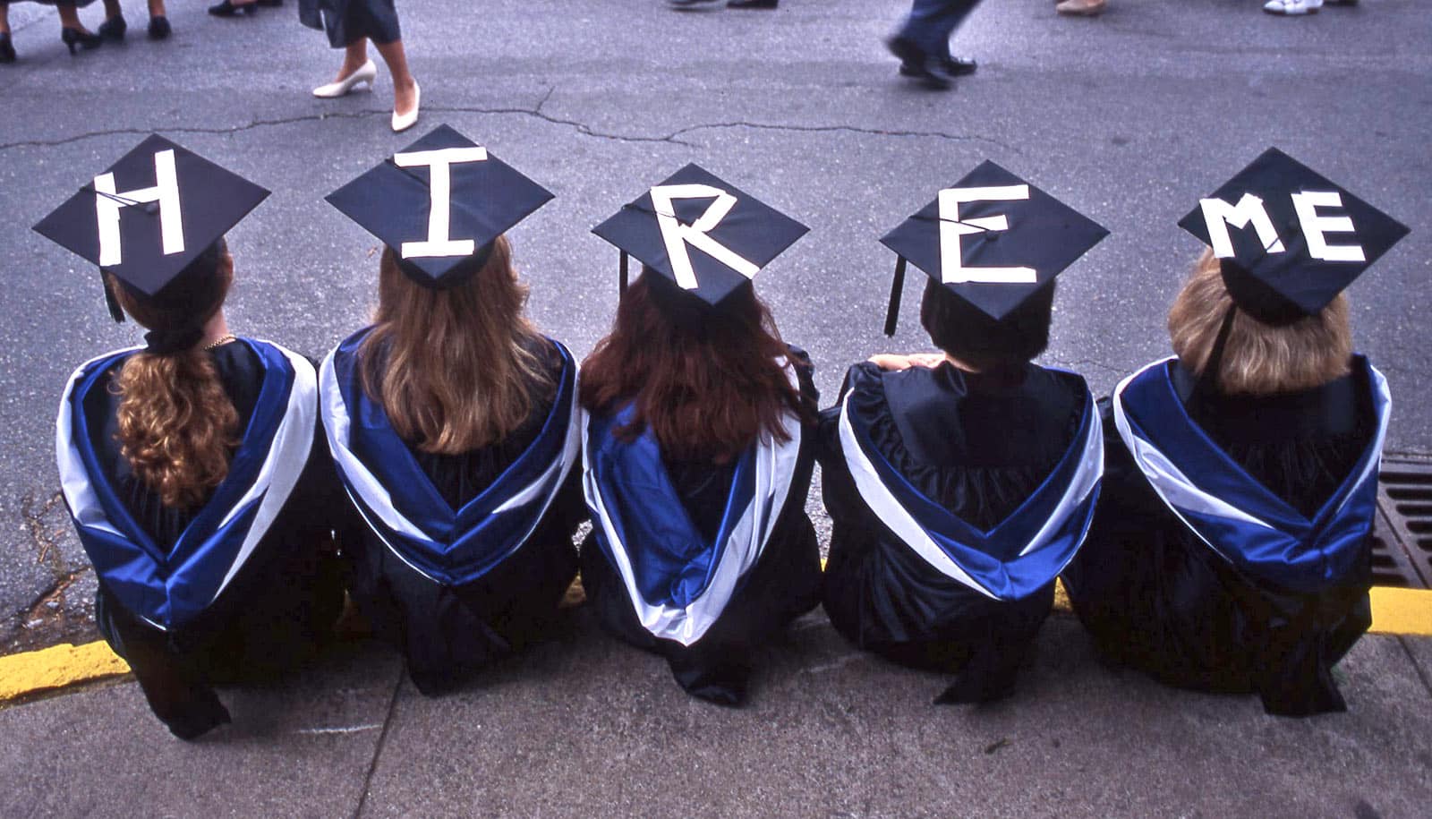 A person who has hire me on their cap